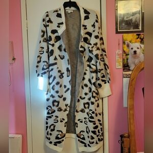 CATO LEOPARD  PRINT CARDIGAN/DUSTER SWEATER